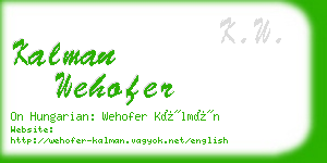 kalman wehofer business card